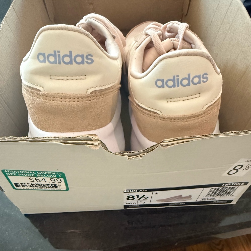 Adidas Sneakers - Cream and Light Pink Suede